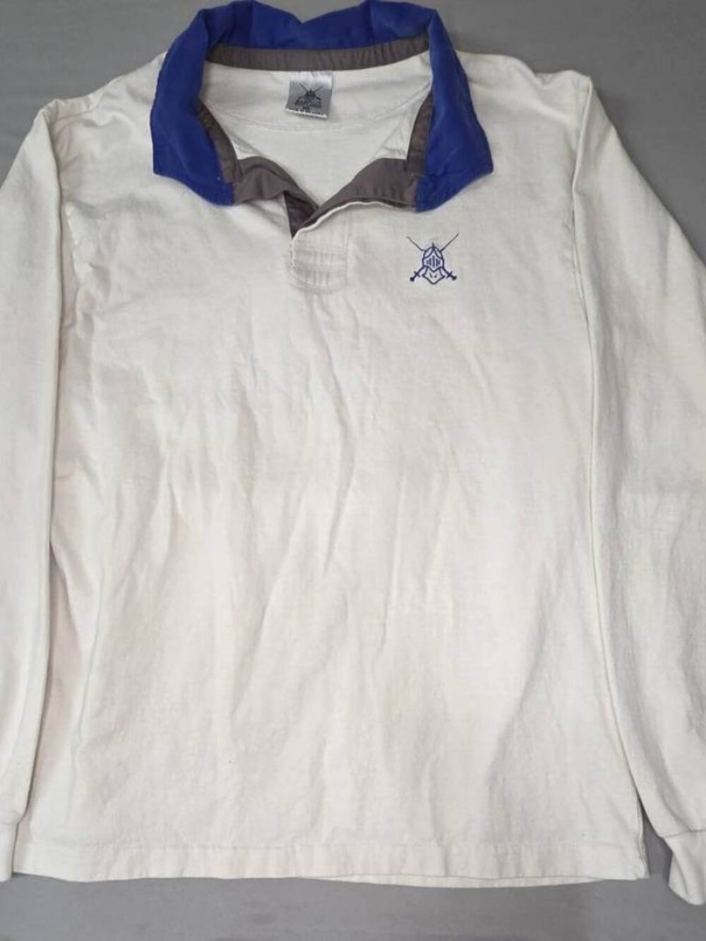 RUCK-IT Cream Blue Corduroy Collar Rugby XL